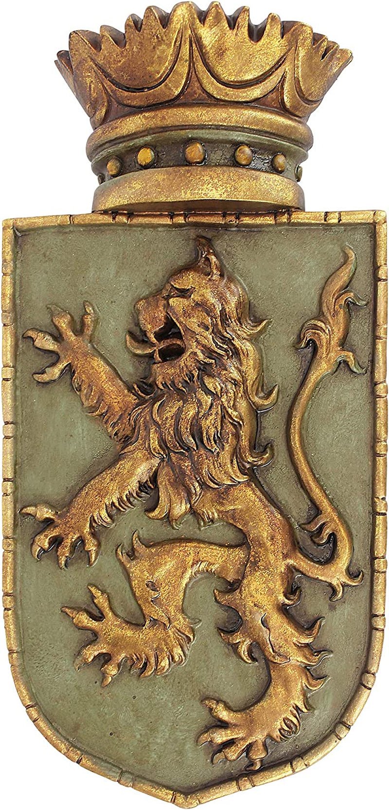 Design Toscano Escudo Medieval León Vertical, Escultura de Pared Estatuillas y Esculturas Naty Shop Escudo Medieval Rampante