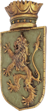 Design Toscano Escudo medieval León vertical, escultura de pared Estatuillas y esculturas Naty Shop