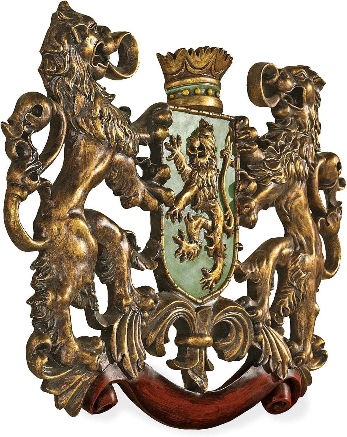 Design Toscano Escudo medieval León erguido, escultura de pared Estatuillas y esculturas Tienda Naty Cruzando el charco