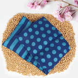 Almohada de huesos de cerezo Apto para microondas y horno - Azul con rayas y lunares I Hecho a mano I Fabricado en Alemania I Aprox. 20 X 60Cm I Algodón Oeko-Tex I Almohada espalda cuello Almohadas ortopédicas cervicales Naty Shop