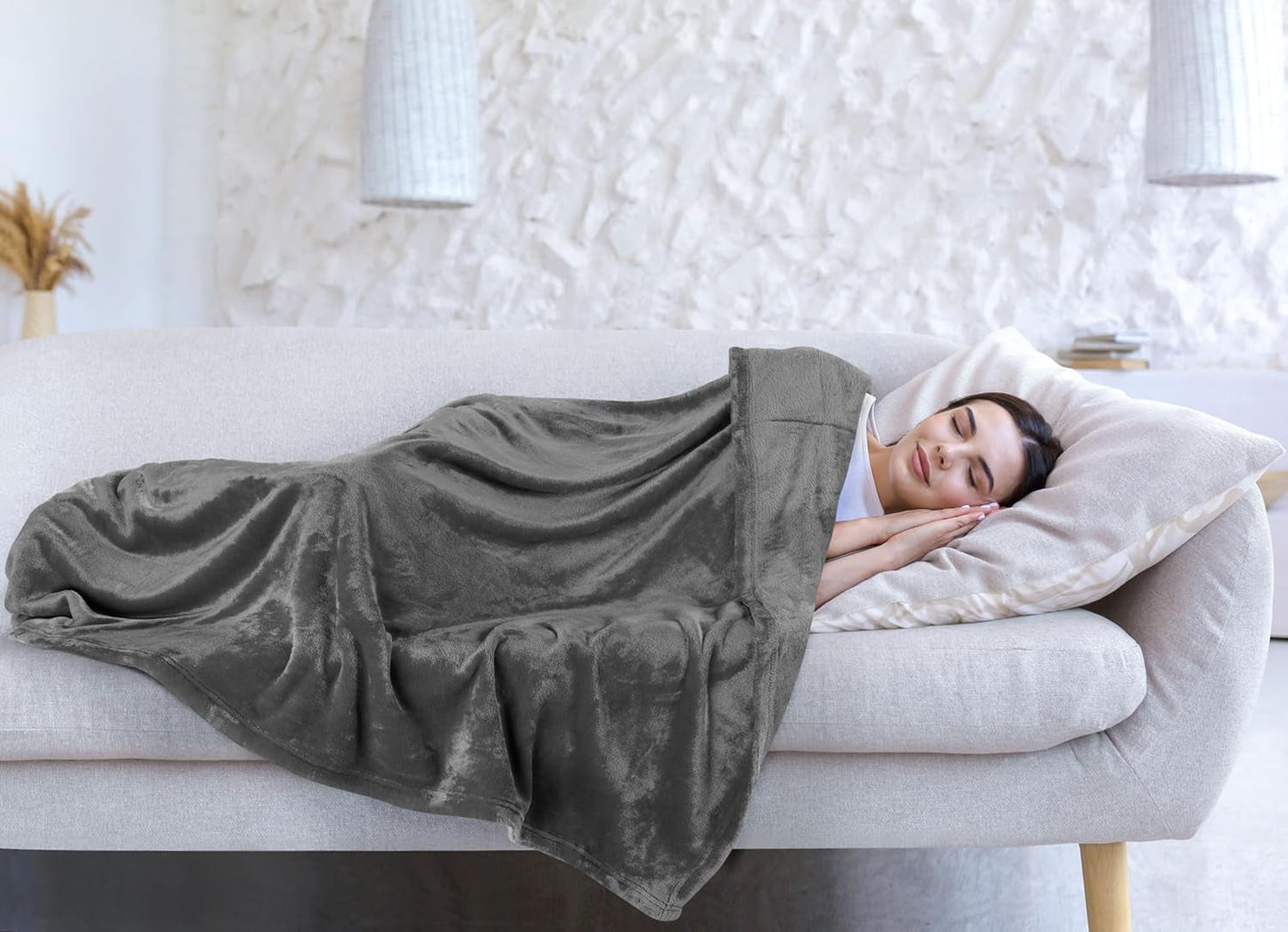 Utopia Ropa de cama Acogedora manta polar [228X228 cm, gris] Manta suave, ligera, cálida y esponjosa Manta cómoda y transpirable para cama, sofá, camas y mantas Besuche den Utopia Bedding-Store