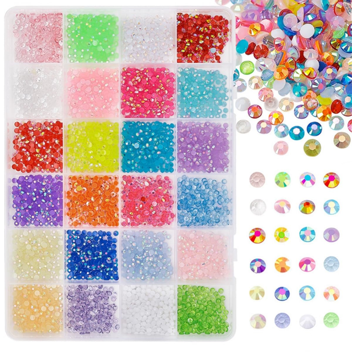 GZMAYUEN 920 Uds. Perlas planas doradas y plateadas para uñas, perlas de uñas color beige medio blanco, perlas pequeñas Halbrunde con parte posterior plana para decoración de uñas DIY