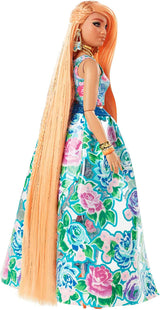 Barbie Extra Fancy, Cabello Largo Y Curvado Rubio Fresa, Traje De Dos Piezas, Gato Azul, Bolso Rosa, Gafas De Sol De Piña, Incluye Muñeca, Adecuada Para Regalo, Hhn14 Naty Shop Muñecas