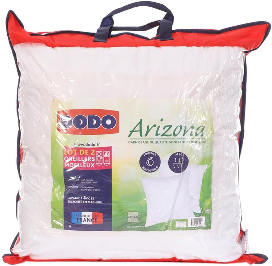 DODO 2 piezas, ultra suave, 60 x 60 cm, suave comodidad, 2 almohadas Arizona, con circulación de aire e inflables, lavable a máquina a 40°C Naty Shop Almohadas estándar Título predeterminado