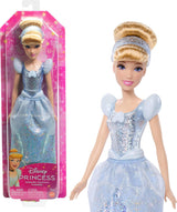 Mattel DISNEY Princess Cenicienta - Muñeca articulada con atuendo brillante, zapatos y tiara desmontables, cabello peinado para divertirse, para niños a partir de 3 años, HLW06