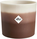 elho Maceta redonda con degradado de color 16 cm - Macetas de interior - 100% plástico reciclado - Ø 15,9 x A 14,7 - Marrón/Marrón cedro