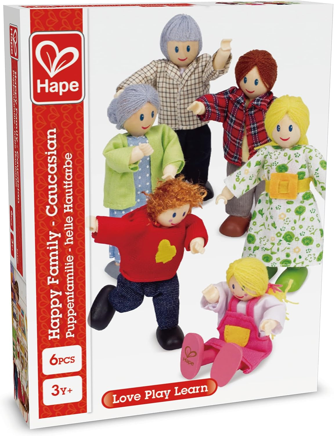 E3405 - Casa de Muñecas, Casa de Muñecas con Accesorios, de Madera y E3500 - Familia de Muñecas, Piel Clara