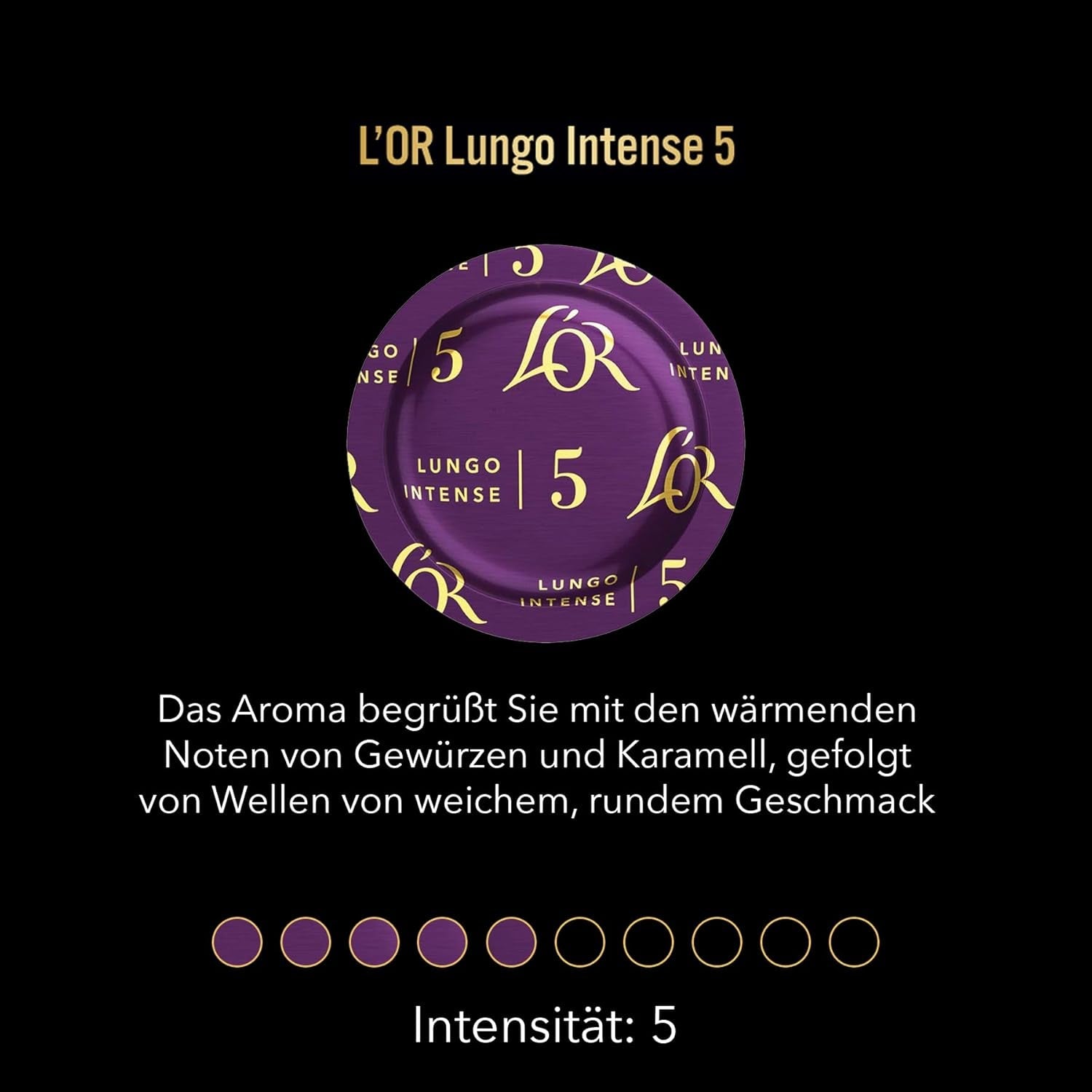 L'OR Suprême Lungo Intense 5, suave, Intensität 5/10, Nespresso* Pro compatible Kaffeekapseln, 50 Kapseln