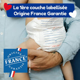- Pañal talla 4 (7-18 kg) – saludable y extremadamente absorbente – 12 horas a prueba de fugas – ohne unerwünschte Substanzen – fabricado en Francia – precio asequible – 132 pañales desechables