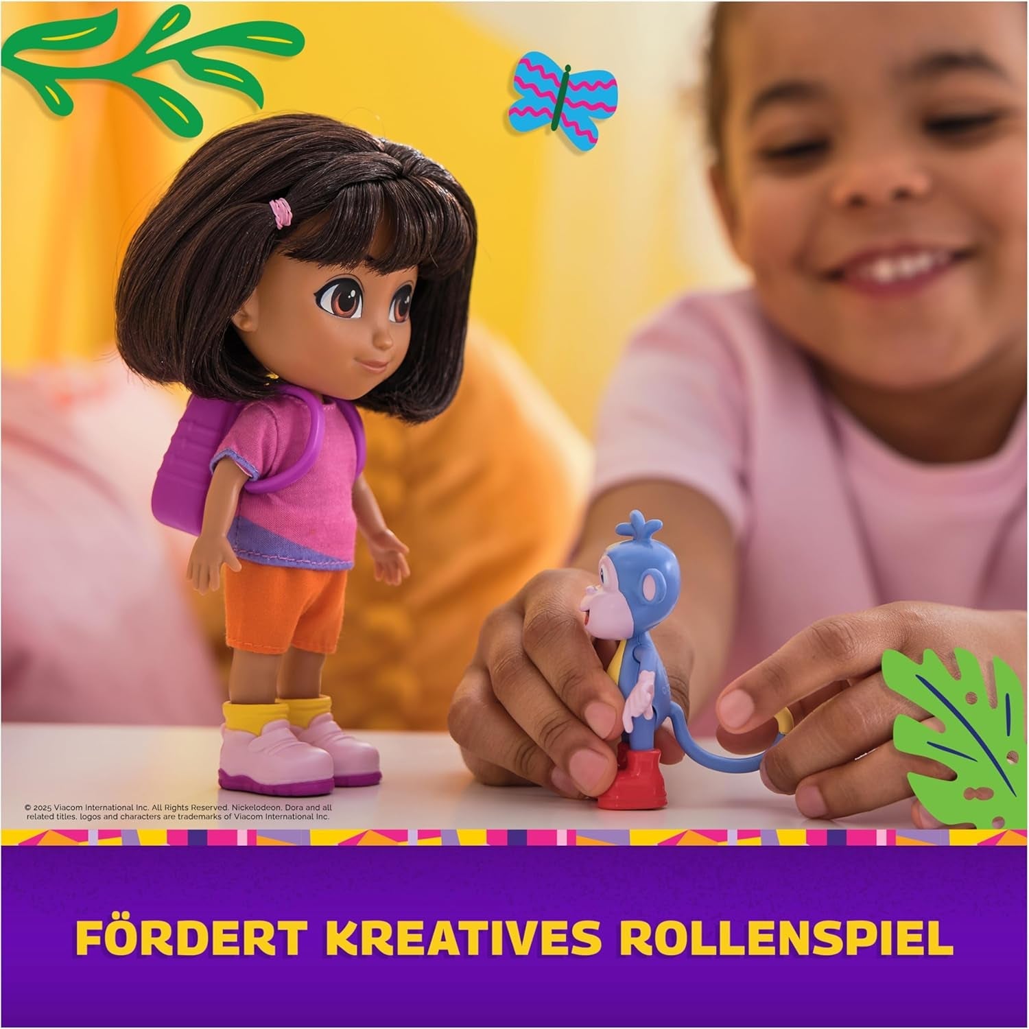 DORA - Muñeca Best Friend - Tamaño 22 cm, con pelo peinable, cartera y botas de mono, conocida por la popular serie de televisión, para niños a partir de 3 años