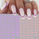 9 colores pegatinas de uñas francesas pegatinas de uñas francesas lámina autoadhesiva para uñas uñas francesas pegatinas de gradiente punta francesa pegatinas de uñas arte de uñas diseño de uñas pegatinas accesorios de uñas