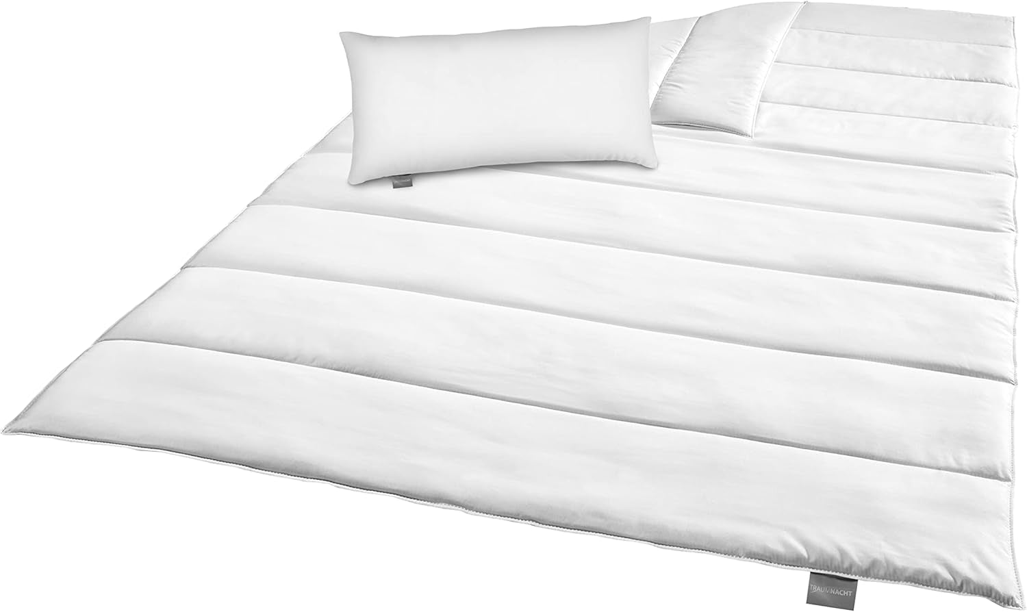 Juego de cama Traumnacht Green - Edredón para todas las estaciones 135X200 Cm + almohada 80X80 Cm, duradero con funda de microfibra, fabricado según el estándar de calidad alemán Edredones y edredones Naty Shop Juego de cama para todas las estaciones (manta + almohada 40X80) 135 X 200