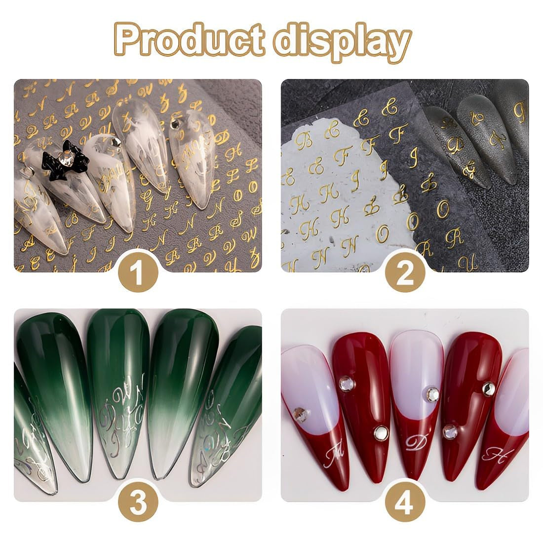7 Blätter 3D Alfabetos Nagelsticker Nagelfolie Selbstklebend Buchstaben Aufkleber Nägel Zubehör Nagelaufkleber Klebebuchstaben Aufkleber Selbst Gestalten Letras Nail Art Pegatinas