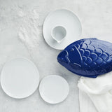 Rosenthal Junto White vajilla de porcelana, blanco, platos llanos, platos llanos Ø 22 cm, platos llanos Ø 21,5 cm y cuencos de cereales Ø 14 cm, 0,62 l, aptos para lavavajillas y microondas, juego para 4