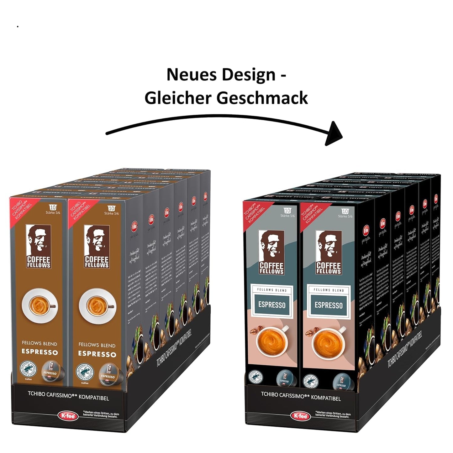 Coffee Fellows Blend Cápsulas de espresso, compatibles con K-fee, EXPRESSI y Tchibo Cafissimo*, schokoladig-fruchtige Aroman, 120 Kaffeekapseln