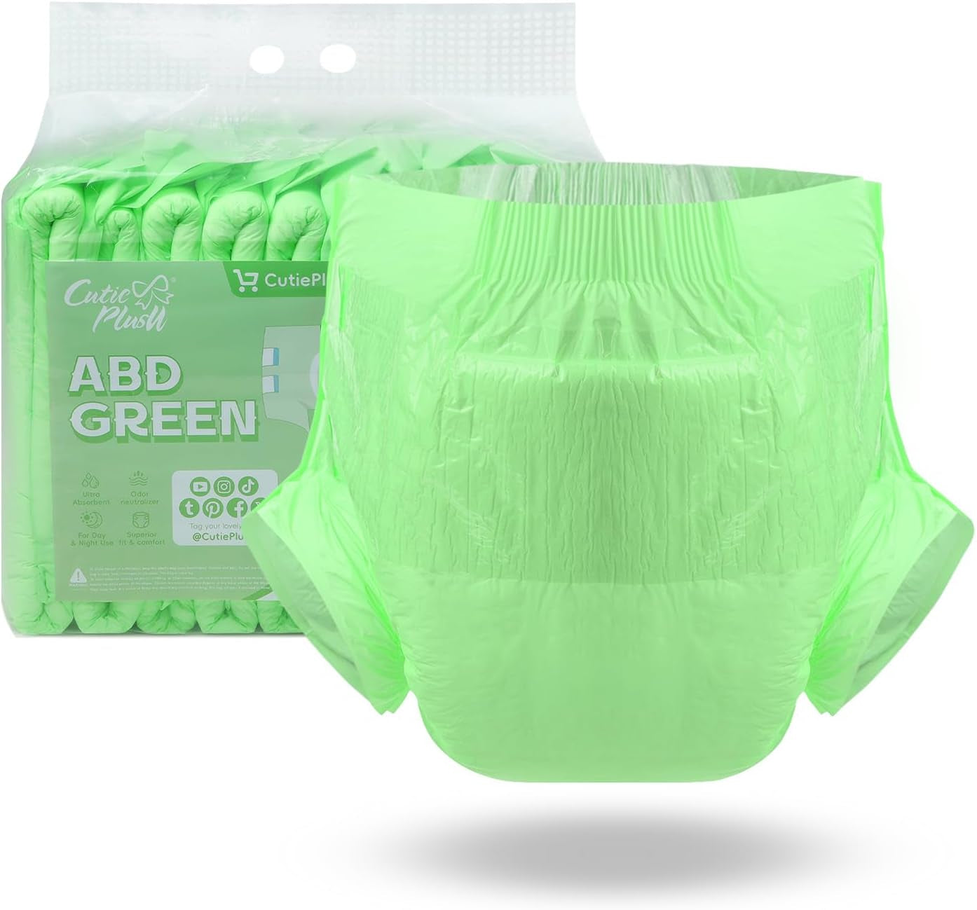 CutiePlusU Pañales para adultos, paquete de 10 bragas desechables para incontinencia con trabillas para mujeres y hombres, máxima absorbencia durante la noche - amarillo (tamaño mediano 71-96 cm)