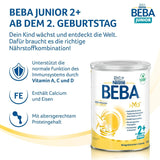 BEBA Junior 2+ bebida láctea a partir de 2 años, Con HMO, Contenido de proteínas apropiado para la edad, Solo lactosa, Sin aceite de palma, Sin aceite de pescado, Comida para niños pequeños, Leche en polvo para bebés, Paquete de 6 (6 x 800 g)