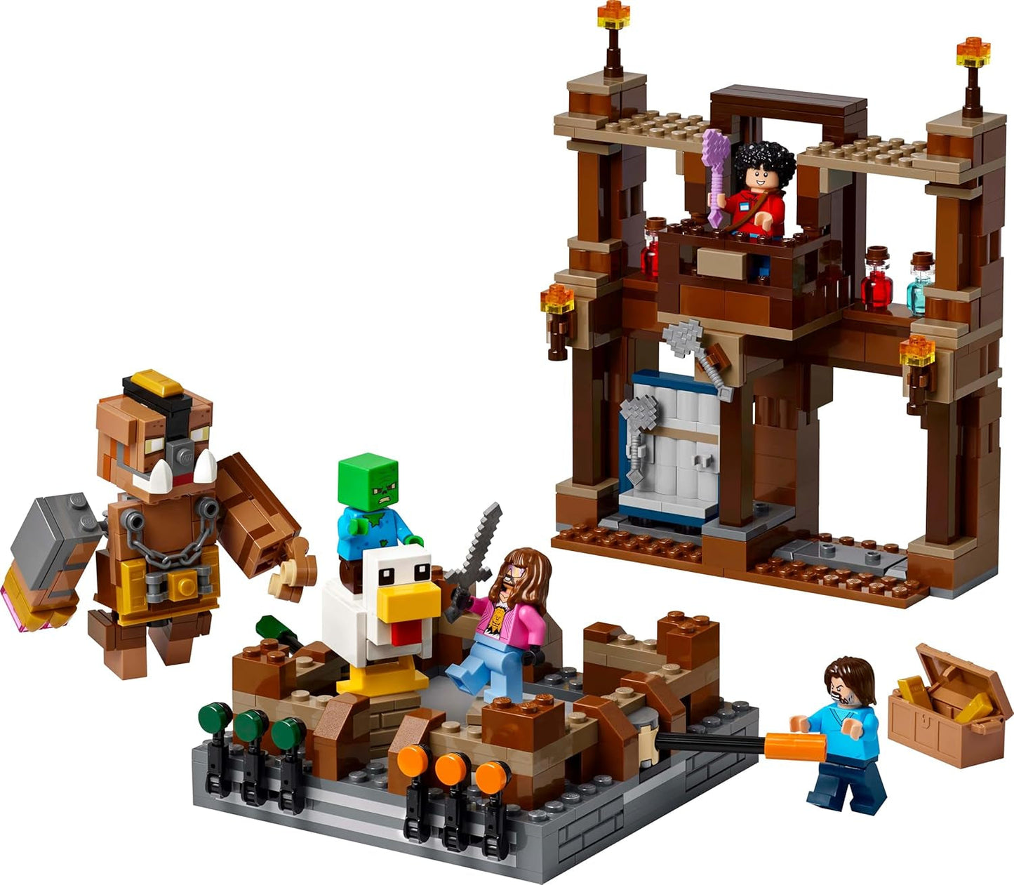 LEGO Minecraft Mansión Forestal con Ring de Boxeo - Set de Jugador con Zombis y Oberborst - Juguete de Construcción Interactivo con Equipo y Pistas - Regalo para Niños y Niñas Mayores de 10 años - 21272 Juegos de Construcción Besuche den LEGO-Store