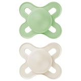 MAM Chupete para bebé 0-2 meses Simétrico Plano Tetina flexible Silicona suave Fácil de usar Con caja autoesterilizante Original Neutro Mate 2 piezas