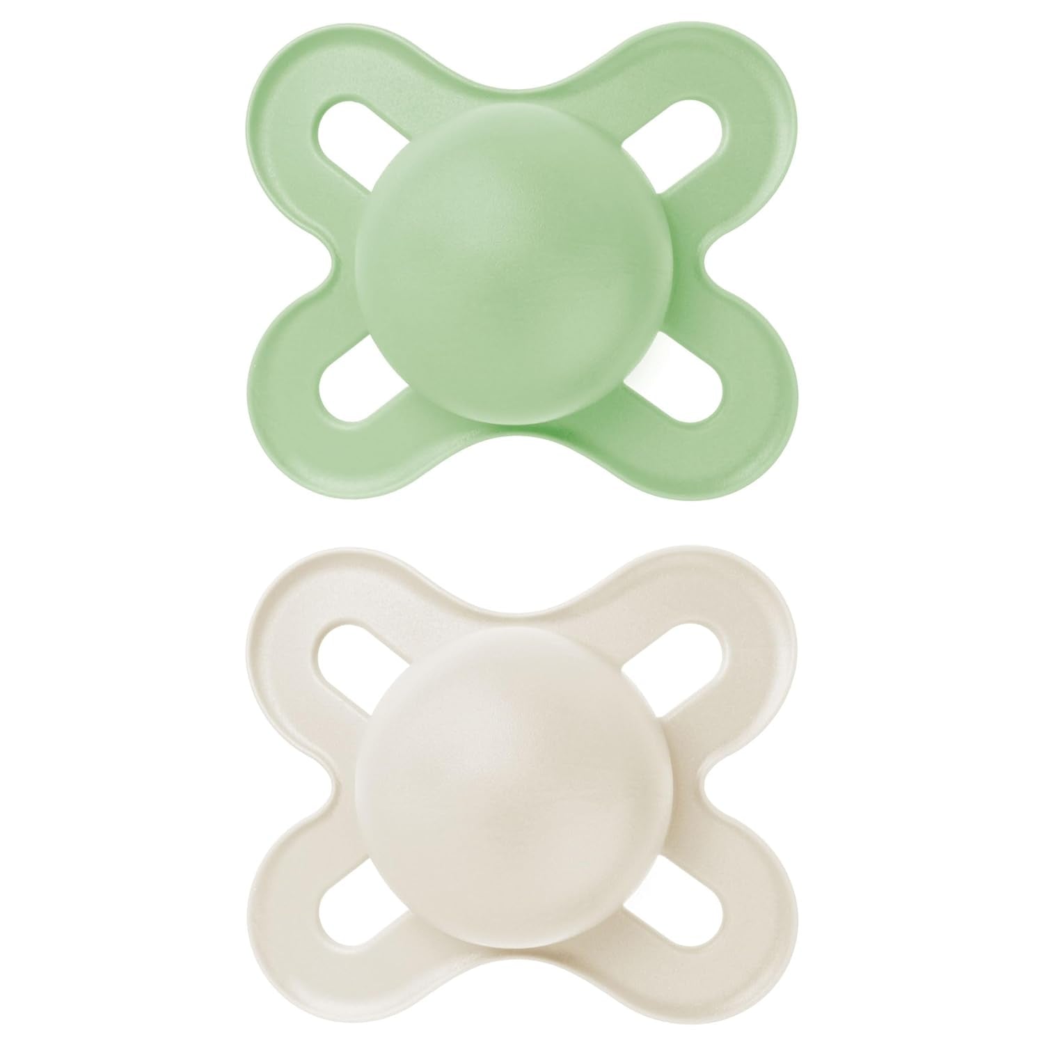 MAM Chupete para bebé 0-2 meses Simétrico Plano Tetina flexible Silicona suave Fácil de usar Con caja autoesterilizante Original Neutro Mate 2 piezas