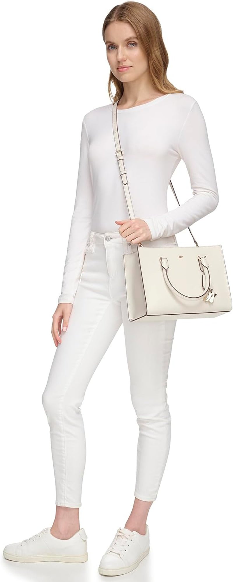 DKNY Perri Satchel de Mujer con Charm de Logo, Talla única Bolsos Mujer Naty Shop