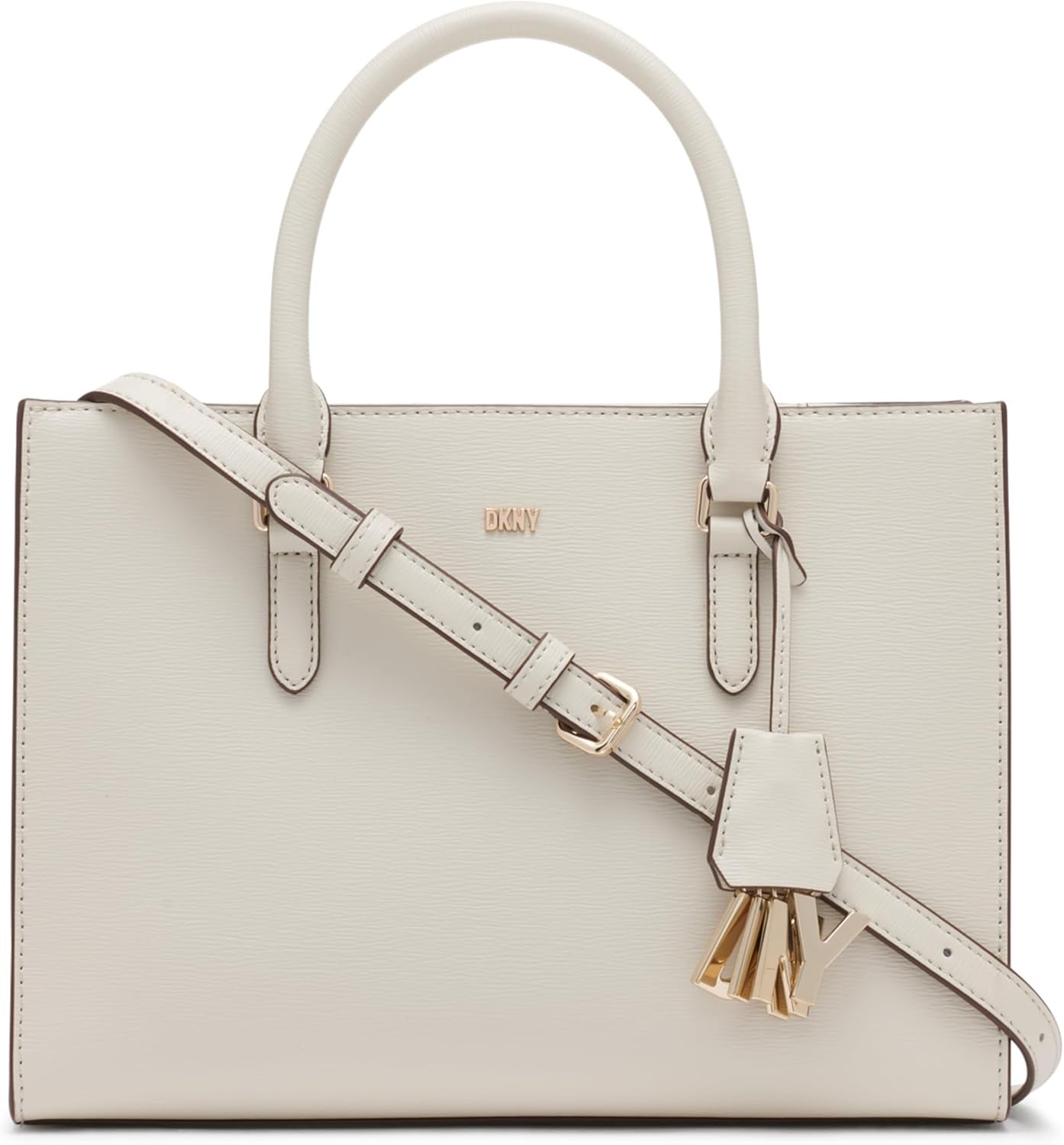 DKNY Perri Satchel con colgante de logotipo para mujer, talla única Bolsos de mujer Naty Shop Pebble (Pebble)