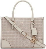 DKNY Perri Satchel con colgante de logotipo para mujer, talla única Bolsos de mujer Naty Shop Hemp / Pebble