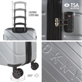 DKNY - Maleta Grande de 4 Ruedas Maleta Grande Ligera - Maleta de Viaje Grande con Ruedas. Maleta de Viaje de Avión Grande Maleta Rígida con Cierre Certificado - Maleta Troller Grande Plata Equipaje y Equipamiento de Viaje Naty Shop