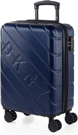 DKNY - Maleta Grande de 4 Ruedas Maleta Grande Ligera - Maleta de Viaje Grande con Ruedas. Maleta de viaje de avión grande Maleta rígida con cerradura certificada - Maleta Troller grande Plata Equipaje y equipo de viaje Naty Shop Azul marino S
