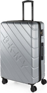 DKNY - Maleta Grande de 4 Ruedas Maleta Grande Ligera - Maleta de Viaje Grande con Ruedas. Maleta de Viaje de Avión Grande Maleta Rígida con Cerradura Certificada - Maleta Troller Grande Plata Naty Shop Equipaje de Viaje y Equipaje Plata L