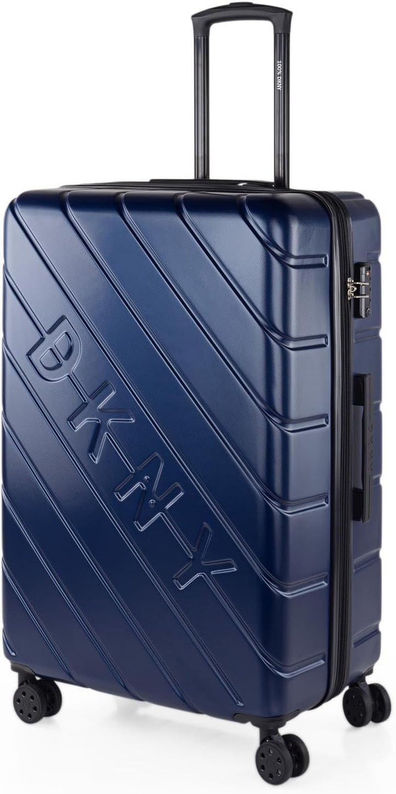 DKNY - Maleta Grande de 4 Ruedas Maleta Grande Ligera - Maleta de Viaje Grande con Ruedas. Maleta de Viaje de Avión Grande Maleta Rígida con Cierre Certificado - Maleta Troller Grande Plata Naty Shop Equipaje de Viaje y Equipaje Azul Marino L