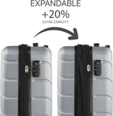 DKNY - Maleta Grande de 4 Ruedas Maleta Grande Ligera - Maleta de Viaje Grande con Ruedas. Maleta de Viaje de Avión Grande Maleta Rígida con Cierre Certificado - Maleta Troller Grande Plata Equipaje y Equipamiento de Viaje Naty Shop