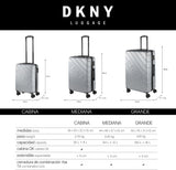 DKNY - Maleta Grande de 4 Ruedas Maleta Grande Ligera - Maleta de Viaje Grande con Ruedas. Maleta de Viaje de Avión Grande Maleta Rígida con Cierre Certificado - Maleta Troller Grande Plata Equipaje y Equipamiento de Viaje Naty Shop