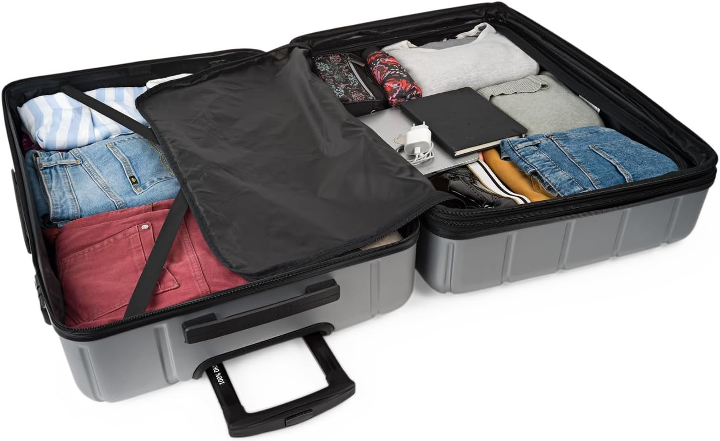 DKNY - Maleta Grande de 4 Ruedas Maleta Grande Ligera - Maleta de Viaje Grande con Ruedas. Maleta de Viaje de Avión Grande Maleta Rígida con Cierre Certificado - Maleta Troller Grande Plata Equipaje y Equipamiento de Viaje Naty Shop
