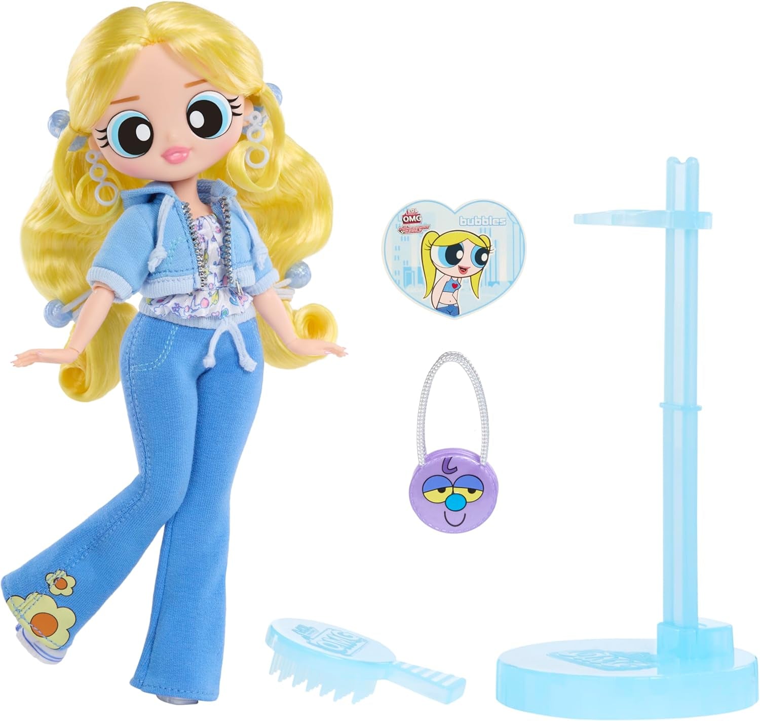 JAJAJA. ¡Sorpresa! OMG The Powerpuff Girls Puppe - Bubbles - Incluye 1 modo puppe, conjunto y accesorios incluidos, 3 por separado