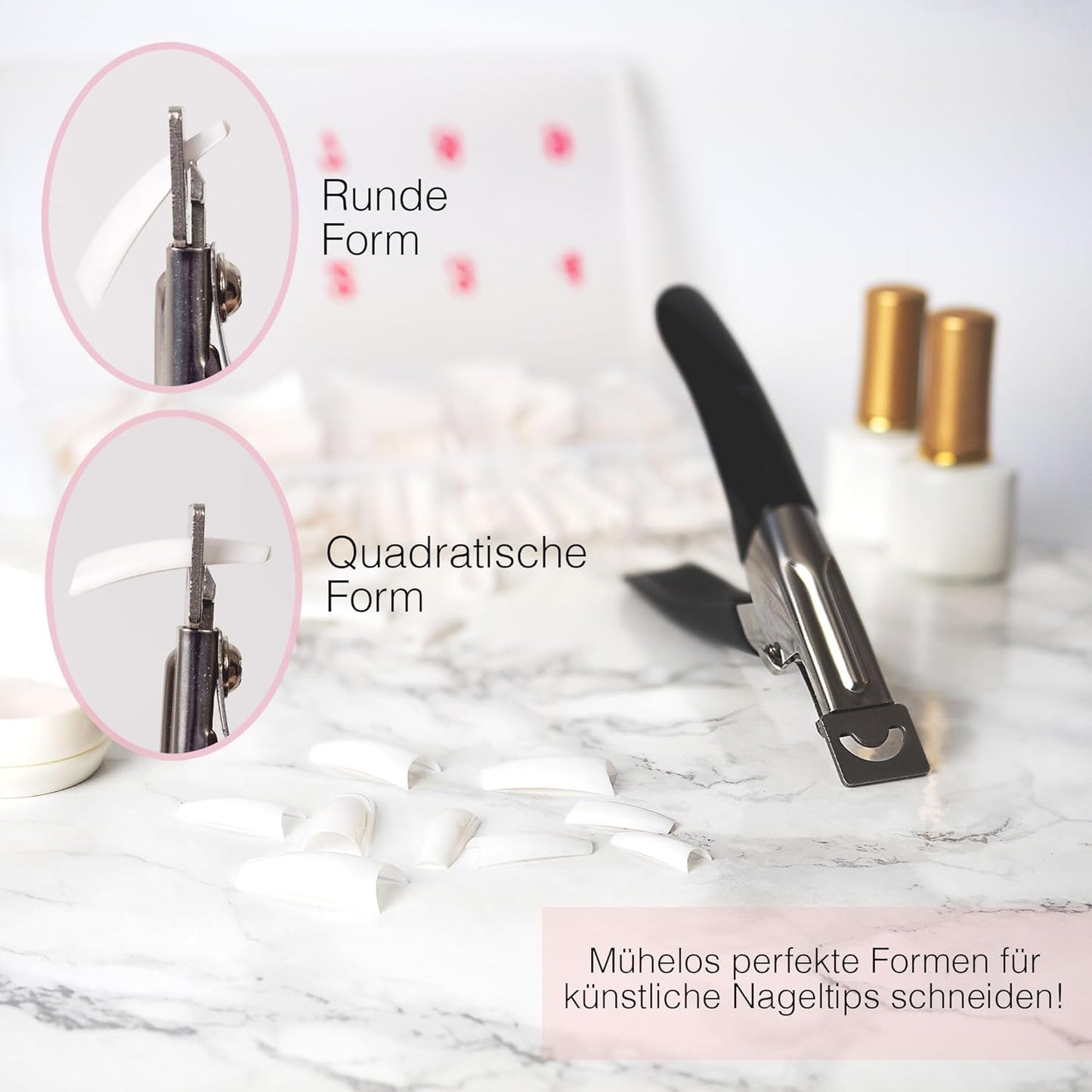 ® Uñas artificiales adhesivas 500 piezas de uñas postizas - Uñas de gel estables - Uñas de calidad de estudio (color natural)