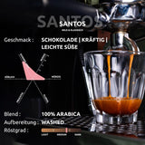 santos | Granos de café 2500g - 100% Arábica de Brasil | para espresso, capuchino o café filtrado fuerte | Asado omnidireccional | Café clásico: la introducción perfecta al café especial