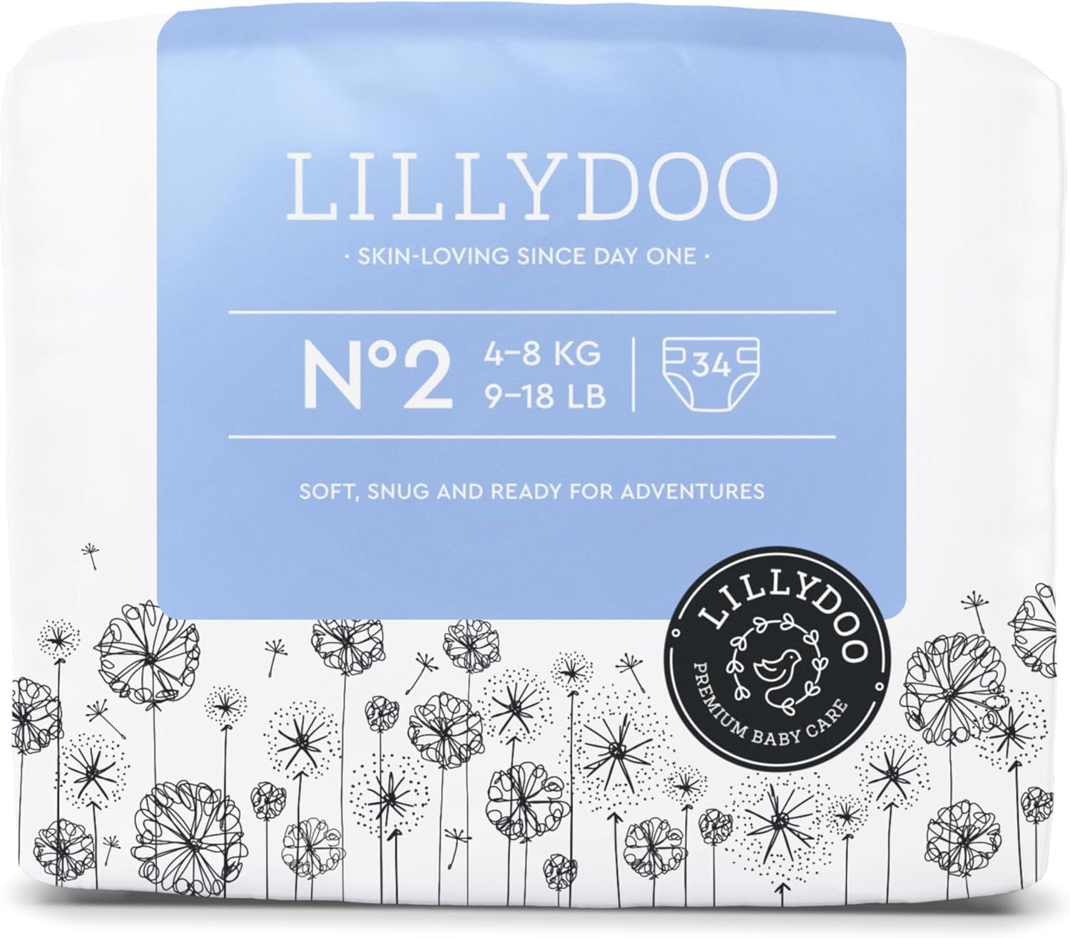 LILLYDOO Pañales para Bebé Respetuosos con la Piel - Tamaño 3 (6-10 kg), 29 Piezas, Protección Confiable contra Fugas, Suaves, Sin Fragancia y Sin Loción para Pieles Sensibles, Dermatológicamente Probados