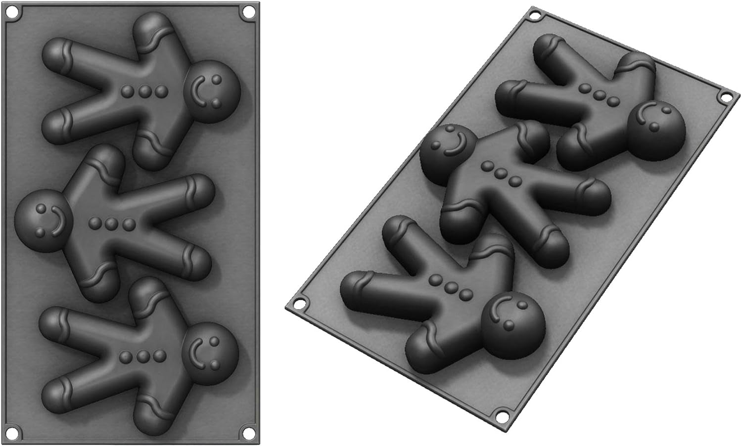 - MOLDE SILICONA 3 MINI BONHOMMES/MANELES - - FDS-010506