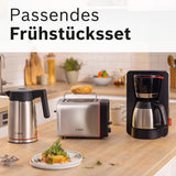 Bosch MyMoment TKA6M273 Cafetera espresso con filtro, jarra térmica de 1 litro, 8-12 tazas, sistema antigoteo, portafiltro giratorio, programa de descalcificación, depósito de agua extraíble, 1200 W, negro mate