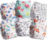 Littles and Bloomz FLP2-0406 Pañal reutilizable con clip estándar, 4 pañales
