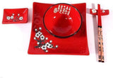 Servicio de Mesa Japonés Completo 2381, Porcelana, Rojo