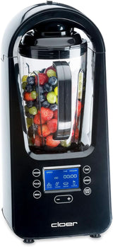 Batidora de vacío Cloer 6980 / 800 Watt / 21.000 U/Min. / Incl. Vorratsbehälter/Vakuumventil/Automatikprogramme/Eis-Crush-Funktion/Reinigungsfunktion/Schwarz, 1500 Mililitros Cocina Naty Shop