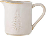Bloomingville Taza de leche, blanco invierno, árbol de Navidad, 145 ml, para cubiertos