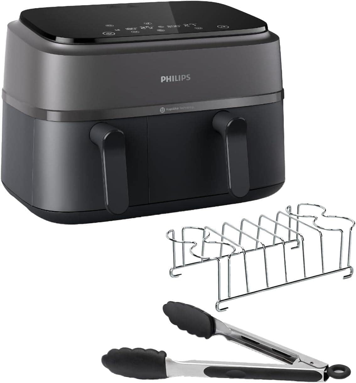 Philips Airfryer Dual Basket Serie 3000 con set de desayuno, 9 litros, 2 cajones Electrodomésticos Naty Shop Default Title