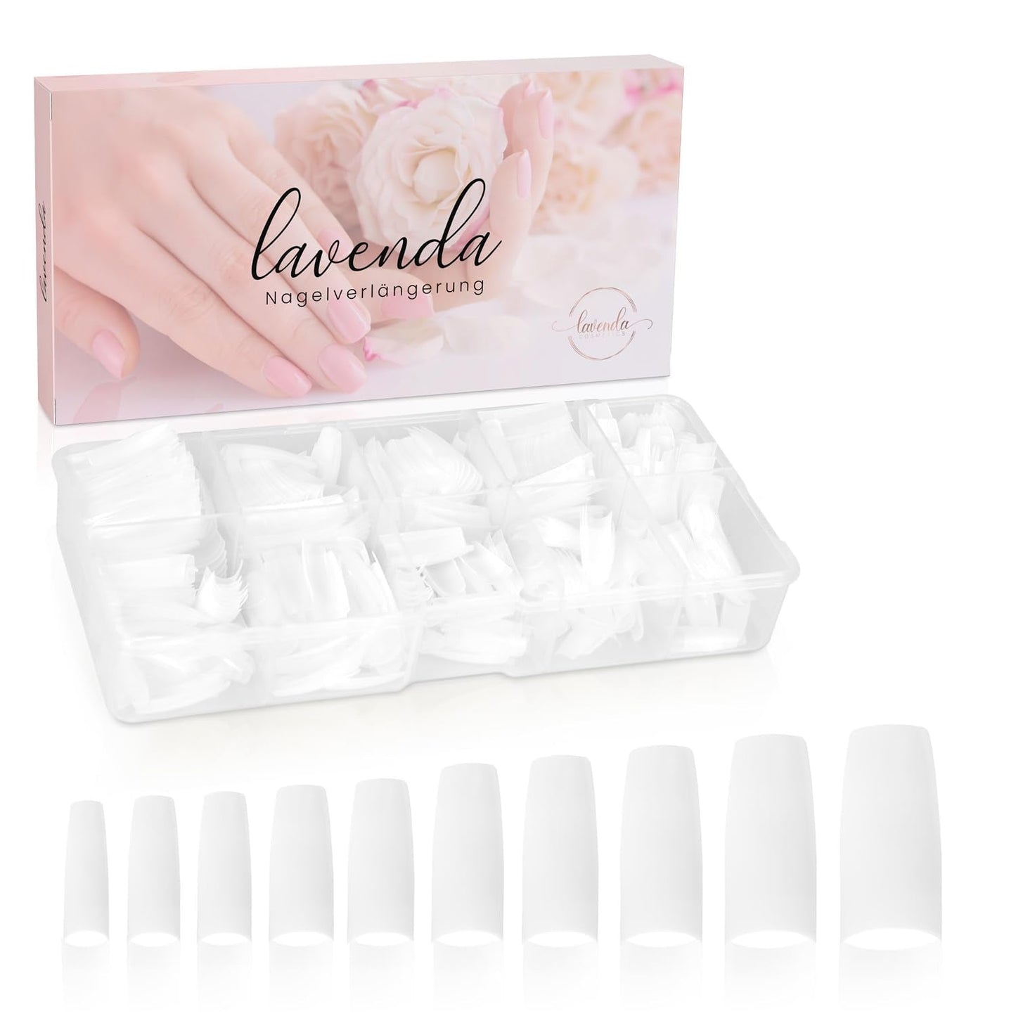 ® Uñas artificiales adhesivas 500 piezas de uñas postizas - Uñas de gel estables - Uñas de calidad de estudio (color natural)