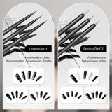Nagel Pinsel 8 Stück Pinsel para Gel Nägel, Nageldesign Gel Pinsel Dotting Painting Line Pen para Nagelack Gel Acryl Nagel Pinsel Nailart Kit Acryl Pinsel Fineliner Nägel Selber Machen