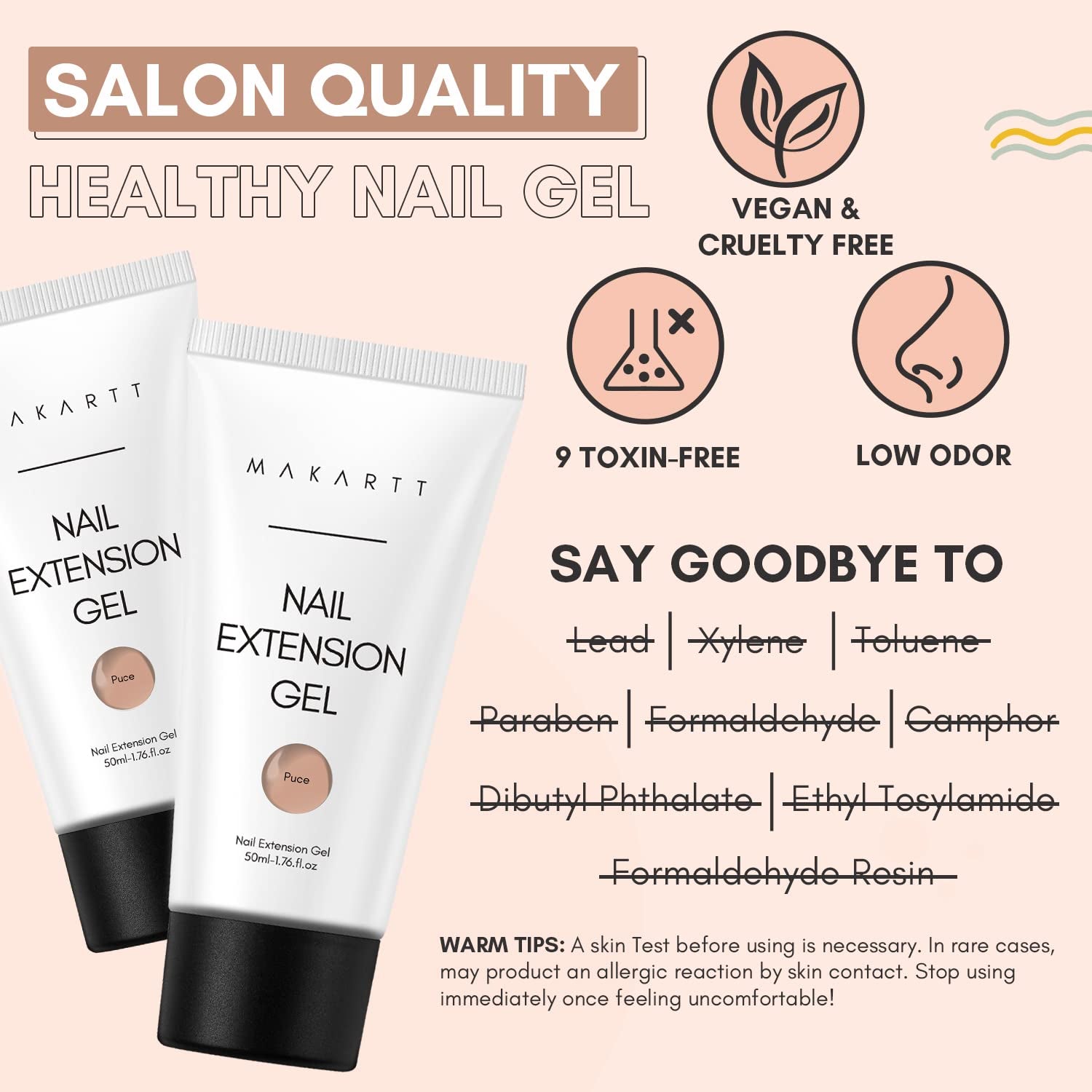 Makartt Poly Nail Extension Gel - Gel de extensión acrílico, gel fortalecedor de uñas, decoración de uñas, 50 ml (púrpura)