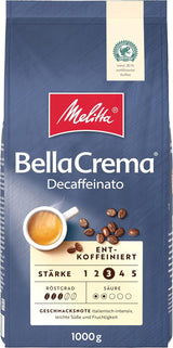 Melitta BellaCrema café en grano La Crema 1kg y café descafeinado BellaCrema Decaffeinato en grano 1kg
