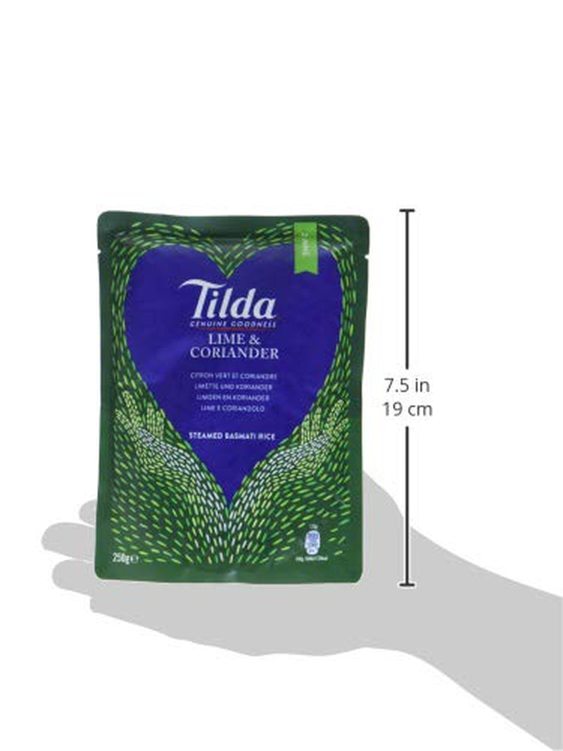 TILDA Arroz Basmati al Vapor con Lima y Cilantro para Microondas, 250g